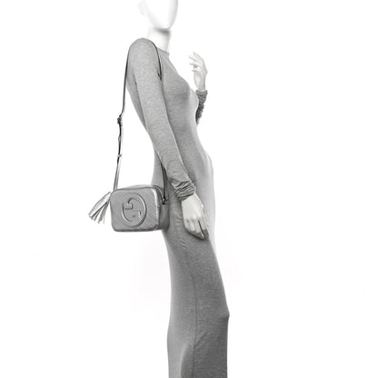 Gucci Metallic Sakai Be Green Calfskin Diagonal Stitched Small Blondie Shoulder Bag Silver 2 of 10