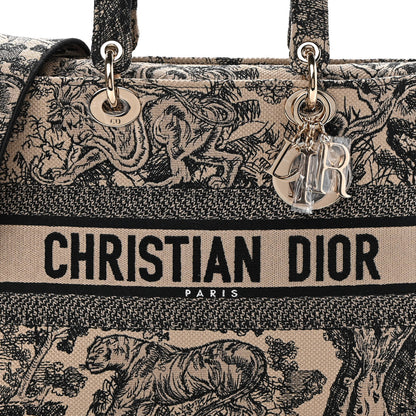 Christian Dior Toile de Jouy Embroidered Medium Lady D-Lite Blue 8 of 10