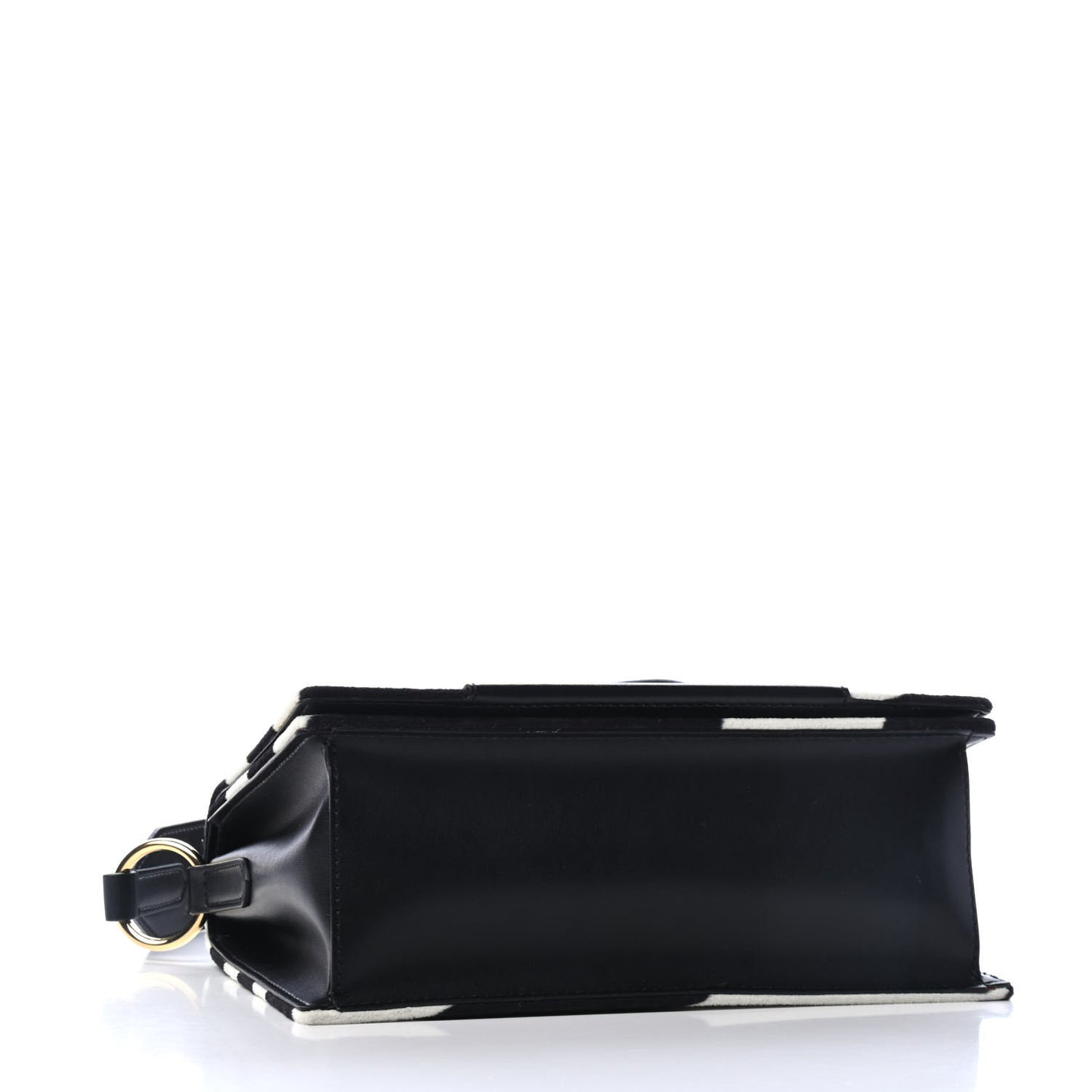 Velvet Zebra Print Shoulder Bag Black