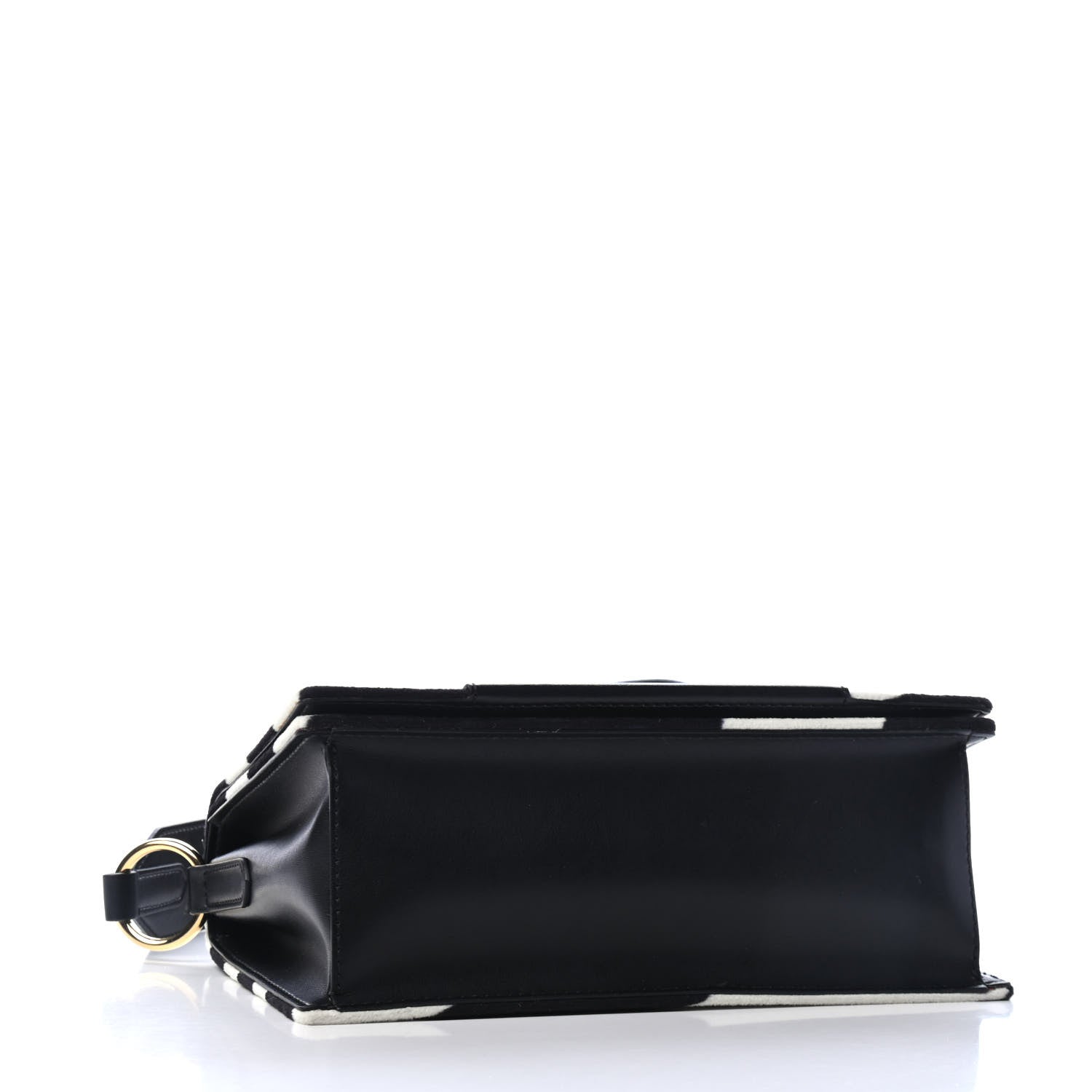 Stella McCartney Velvet Zebra Print Shoulder Bag Black 3 of 4