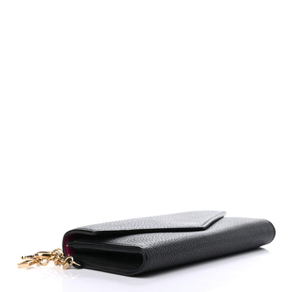 Christian Dior Bullcalf Diorissimo Slim Envelope Wallet Black Rose Indien 4 of 8