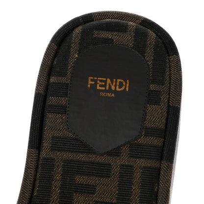 Fendi Jacquard Womens FF Sunshine Flatform Slide Sandals 38.5 Tabacco Black 8 of 11