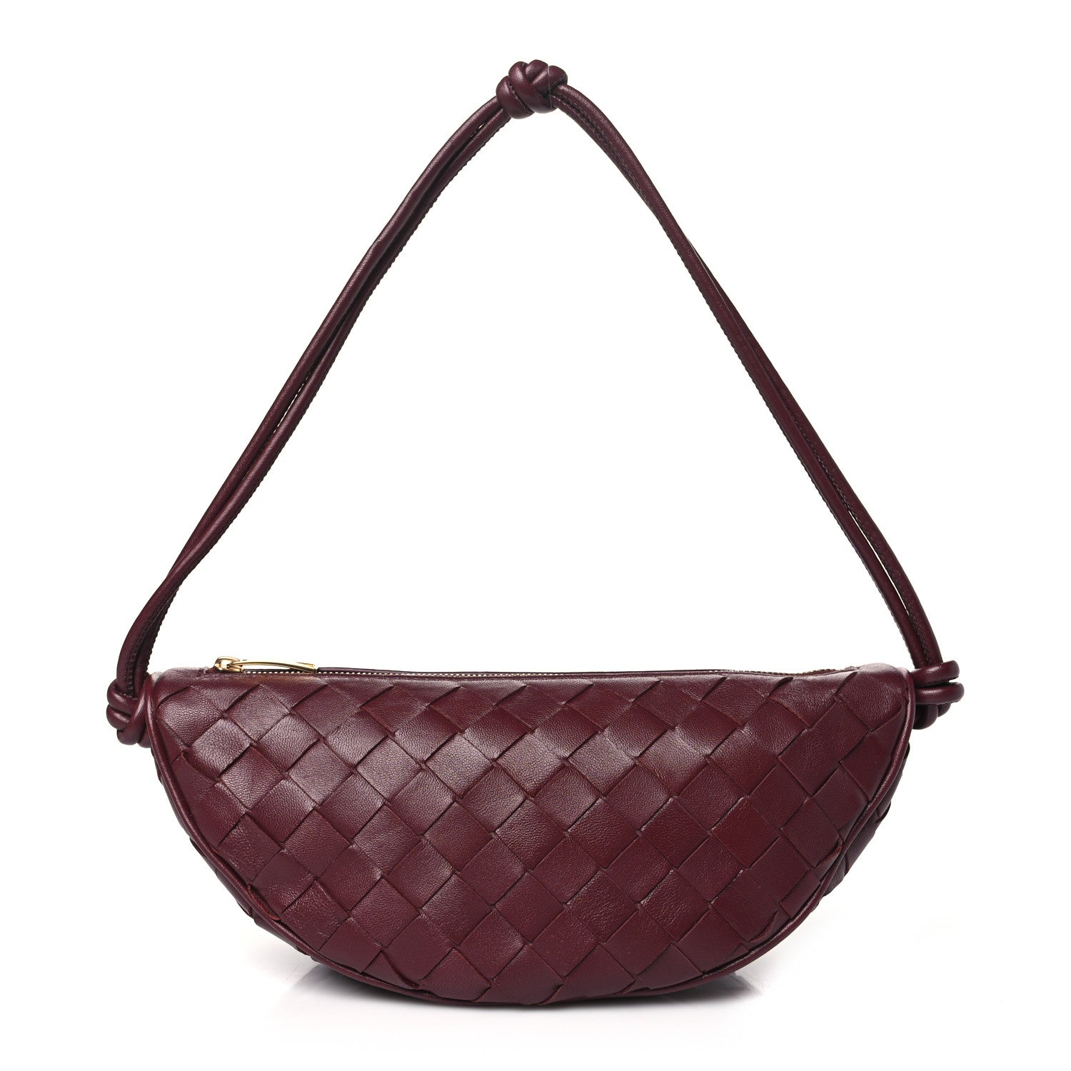 Bottega Veneta Nappa Intrecciato Half Moon Pouch On Strap Barolo 1 of 9