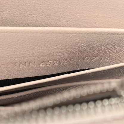 Saint Laurent Calfskin Crocodile Embossed Kate Monogram Tassel Chain Wallet Marble Pink 8 of 15