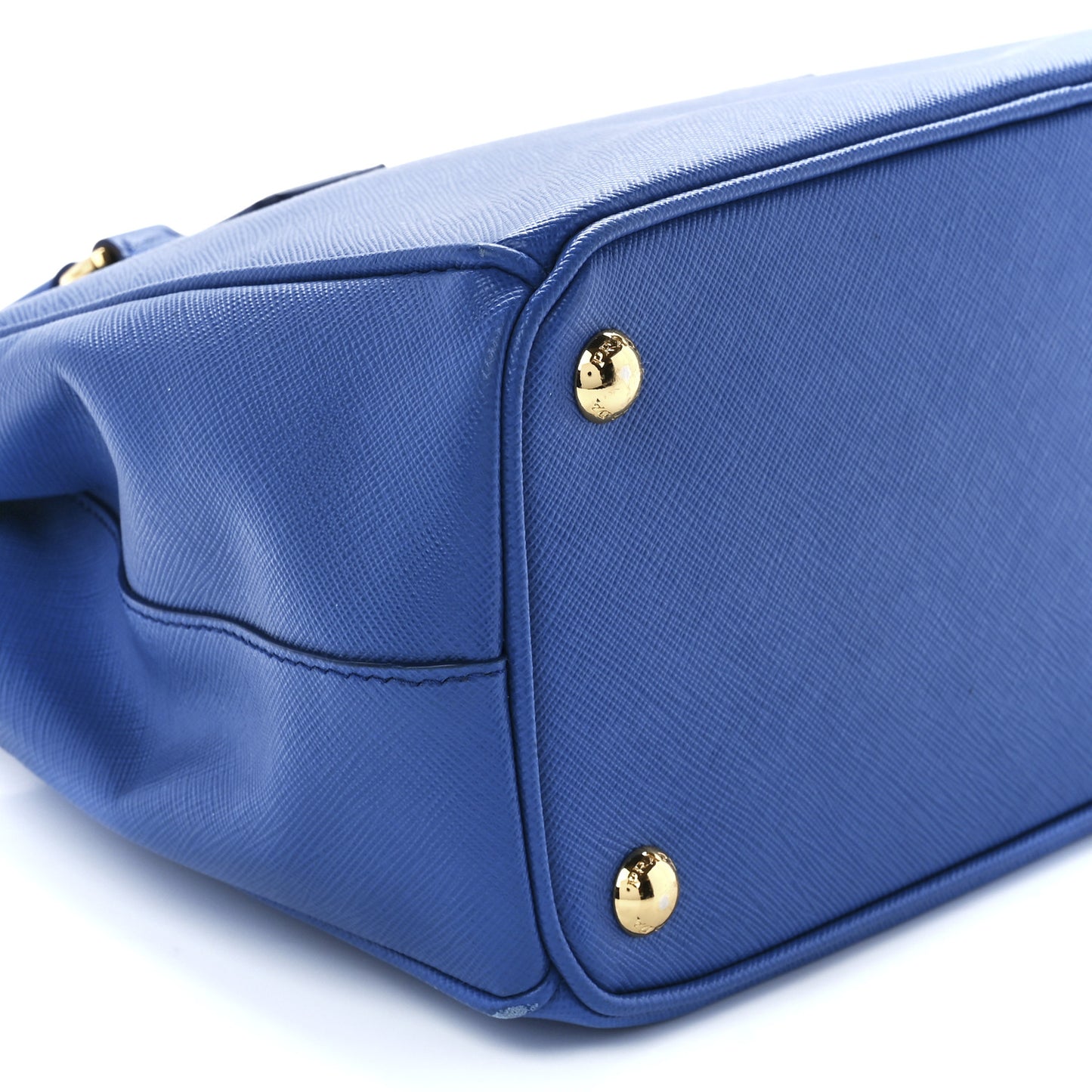 Saffiano Lux Small Galleria Double Zip Tote Azzurro