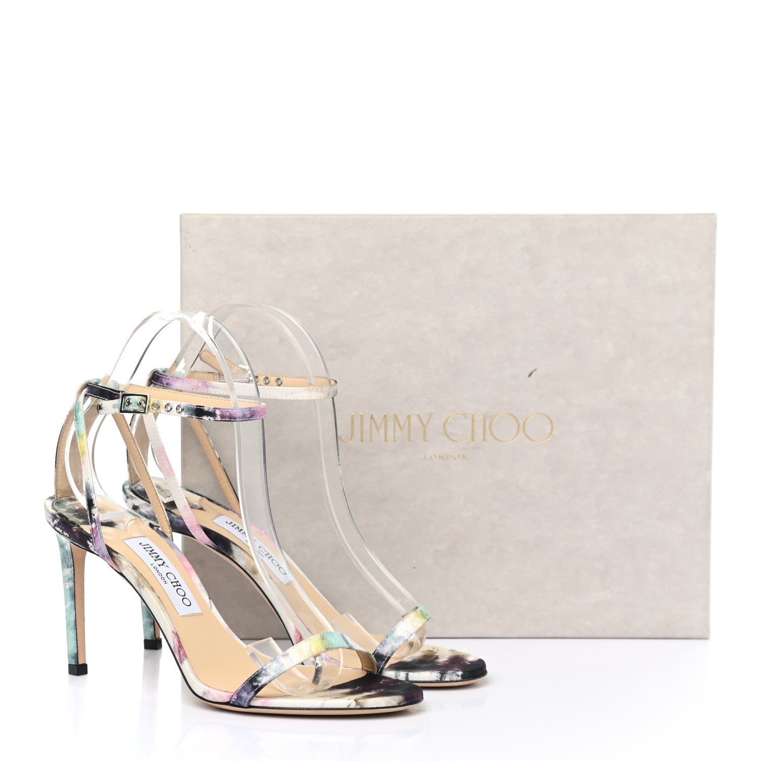 Jimmy Choo Canvas Tie-Dye Minny Oasis 85 Sandals 38.5 Multicolor 13 of 13