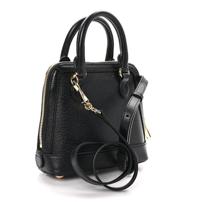 Gucci X ADIDAS Textured Dollar Calfskin Web Trefoil Mini Horsebit 1955 Top Handle Bag Black Off White 3 of 10