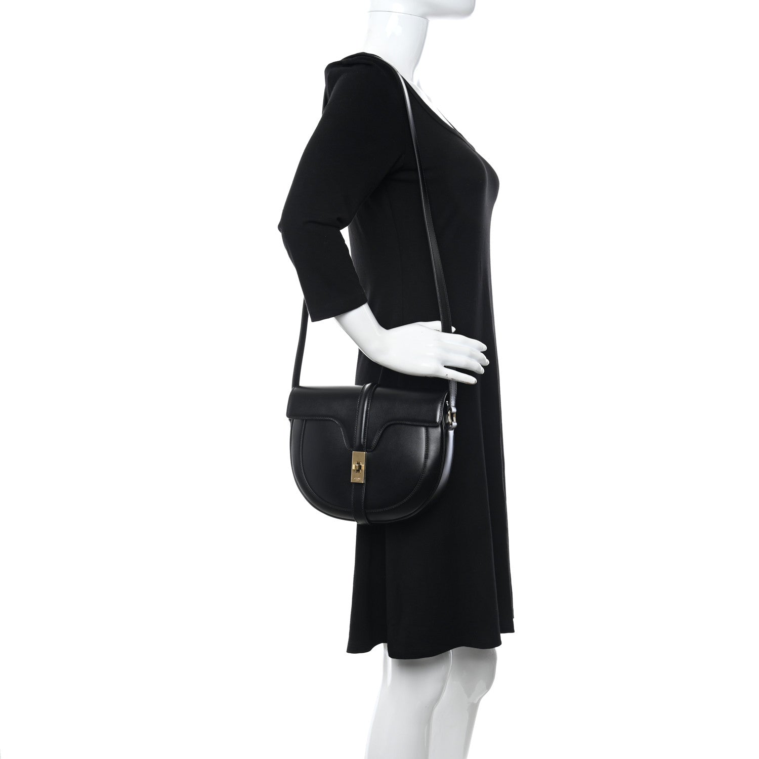 Celine Satinated Calfskin Medium Besace 16 Black 2 of 8