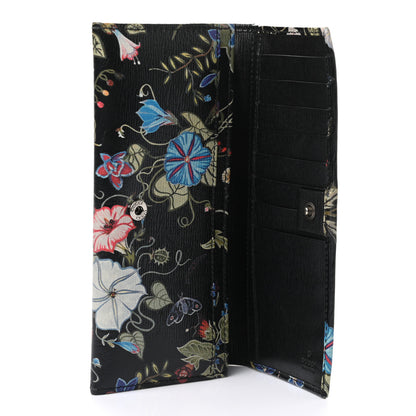 Gucci Shangai Calfskin Flora Knight Flap Wallet Black 6 of 9