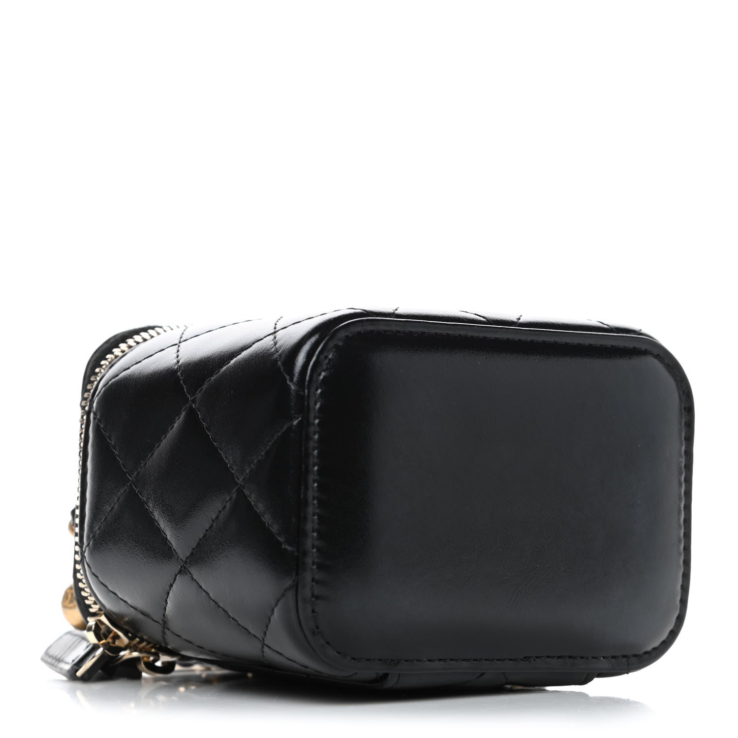 Chanel Calfskin Quilted Mini Perfect Fit Vanity Case With Chain Black 3 of 4