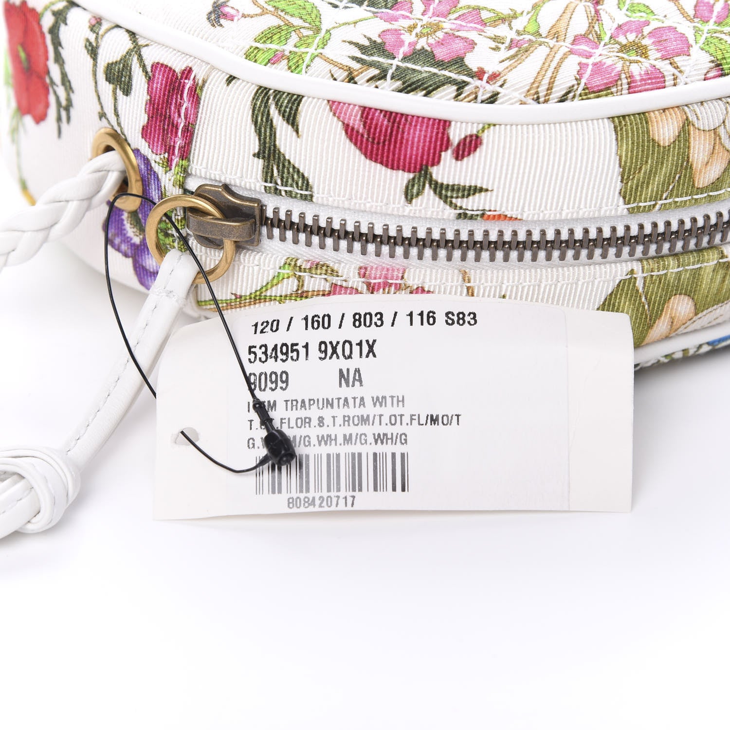 Gucci Canvas Flora Floral Trapuntata Mini Zumi Dome Shoulder Bag White 10 of 10
