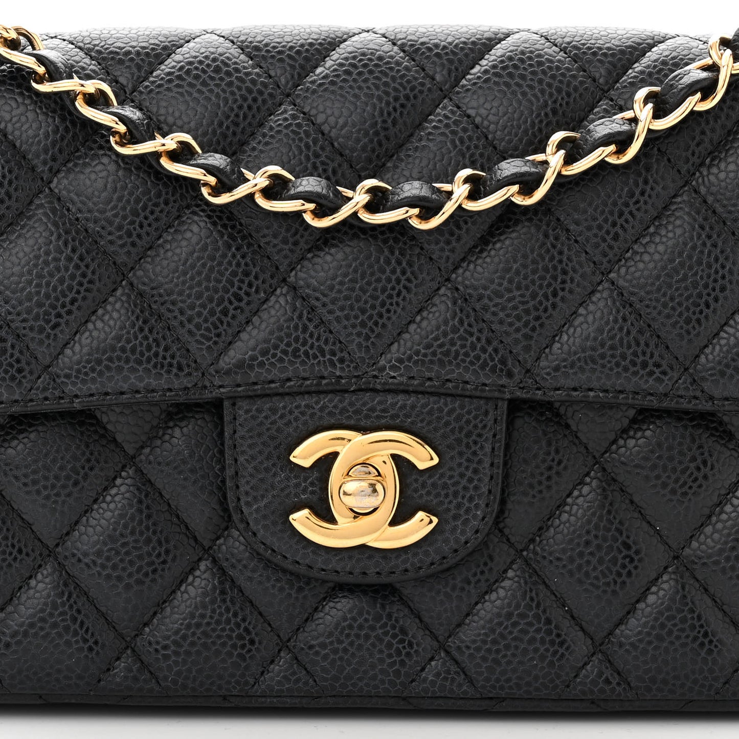 Caviar Quilted East West Flap Navy
