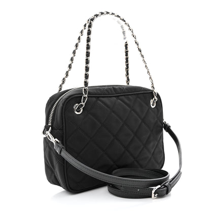 Prada Nylon Tessuto Impuntu Quilted Bandoliera Crossbody Bag Black 3 of 11