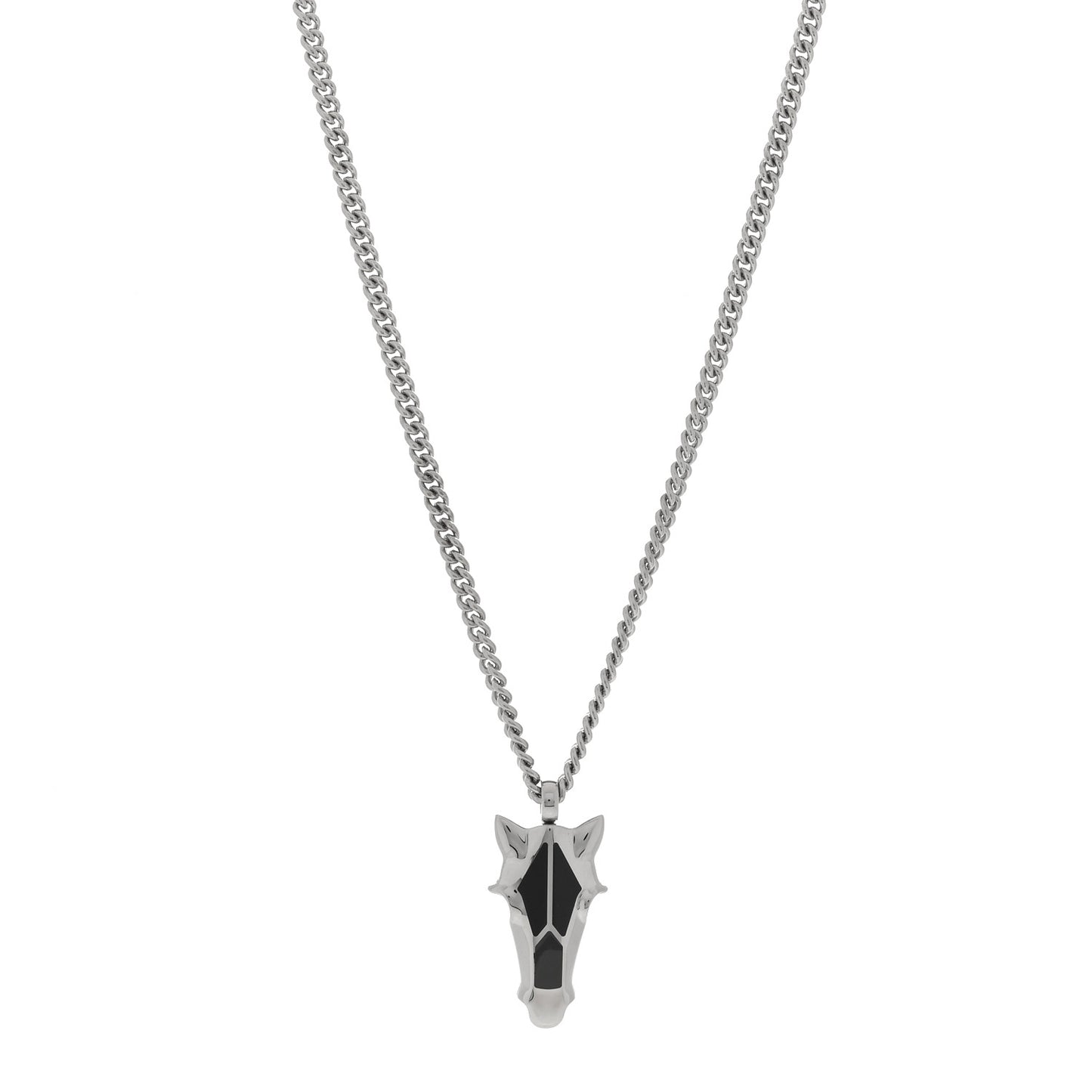 Lacquered Palladium Destrier Necklace Duo De Gris