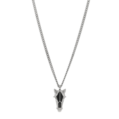 Hermes Lacquered Palladium Destrier Necklace Duo De Gris 1 of 4
