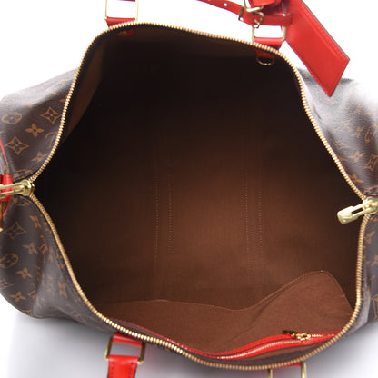 Louis Vuitton Calfskin Monogram Keepall Bandouliere 50 Coquelicot 7 of 10