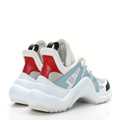Louis Vuitton Calfskin Technical Nylon LV Archlight Sneakers 41 White Blue Gris 4 of 6