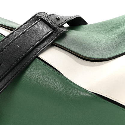 Loewe Calfskin Medium Puzzle Bag Sea Water Green White Black 8 of 16