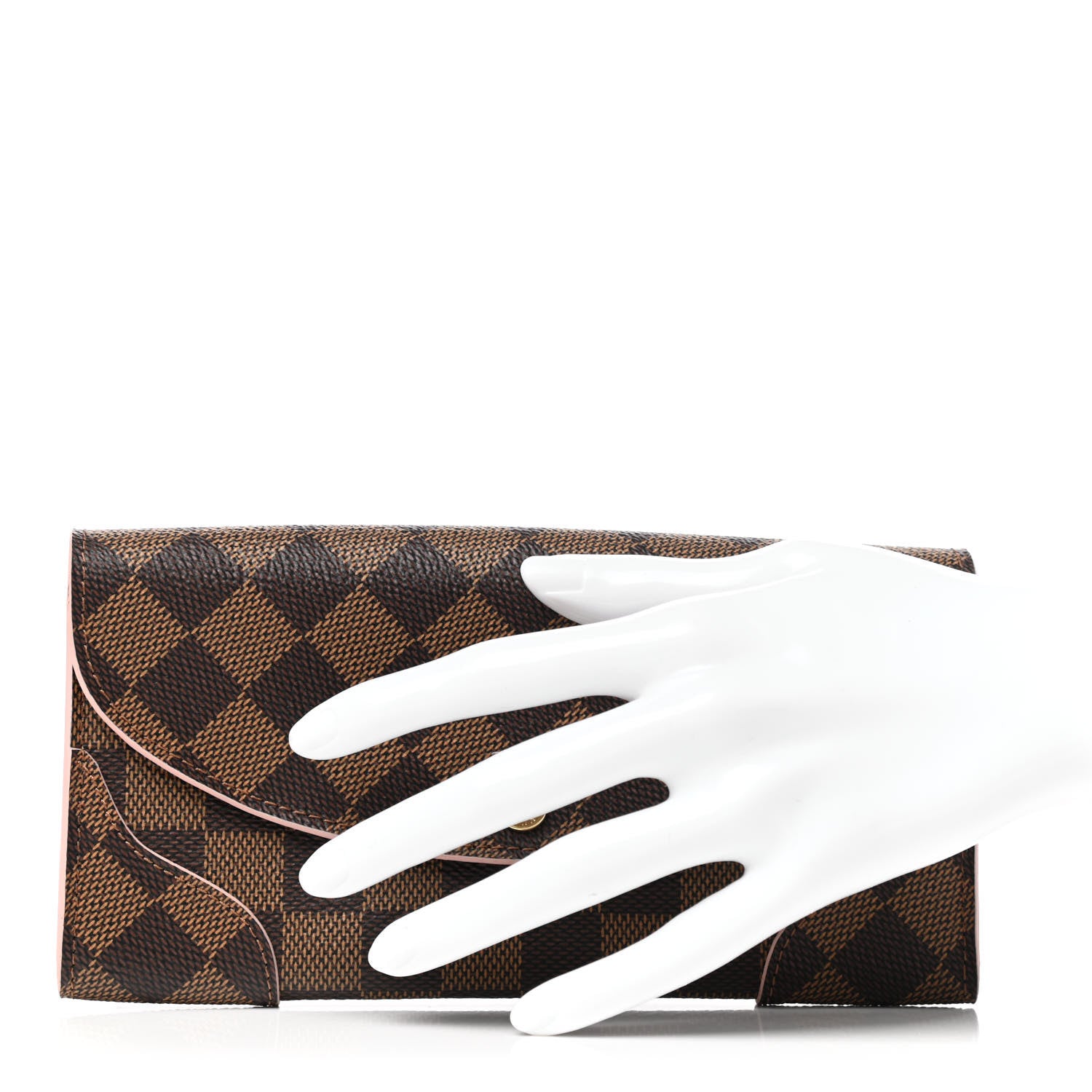 Louis Vuitton Damier Ebene Caissa Wallet Rose Ballerine 2 of 7