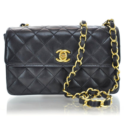 Chanel Lambskin Quilted Mini Flap Black 1 of 8