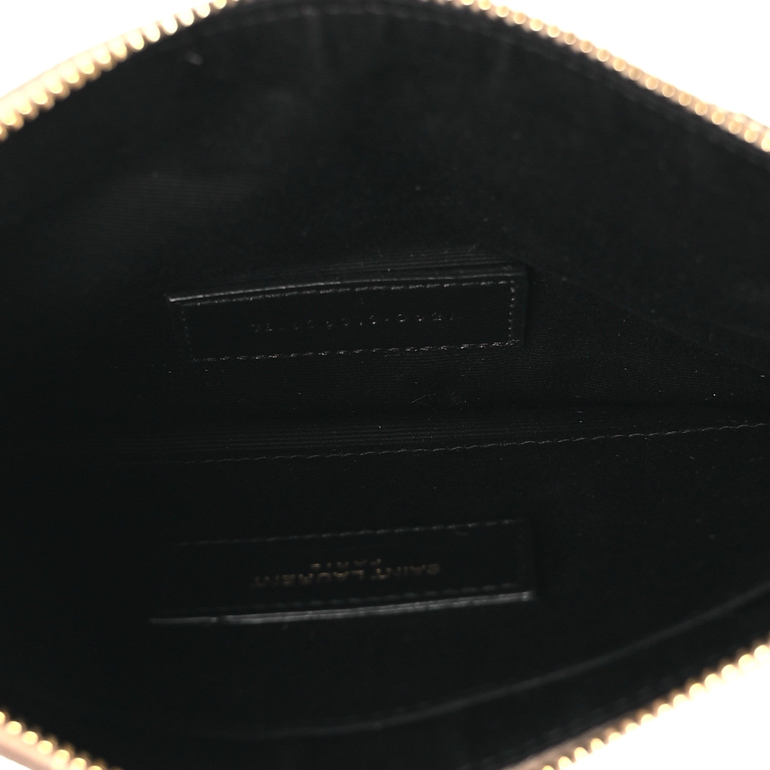 Saint Laurent Grain De Poudre Chevron Monogram Large Bill Pouch Dark Beige 5 of 11