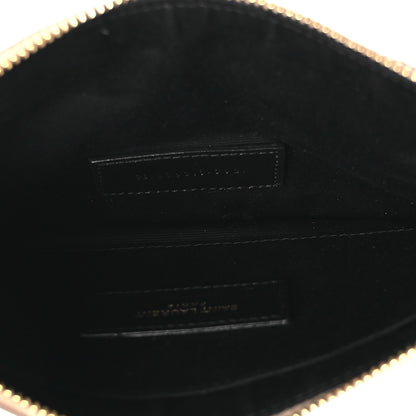 Saint Laurent Grain De Poudre Chevron Monogram Large Bill Pouch Dark Beige 5 of 11