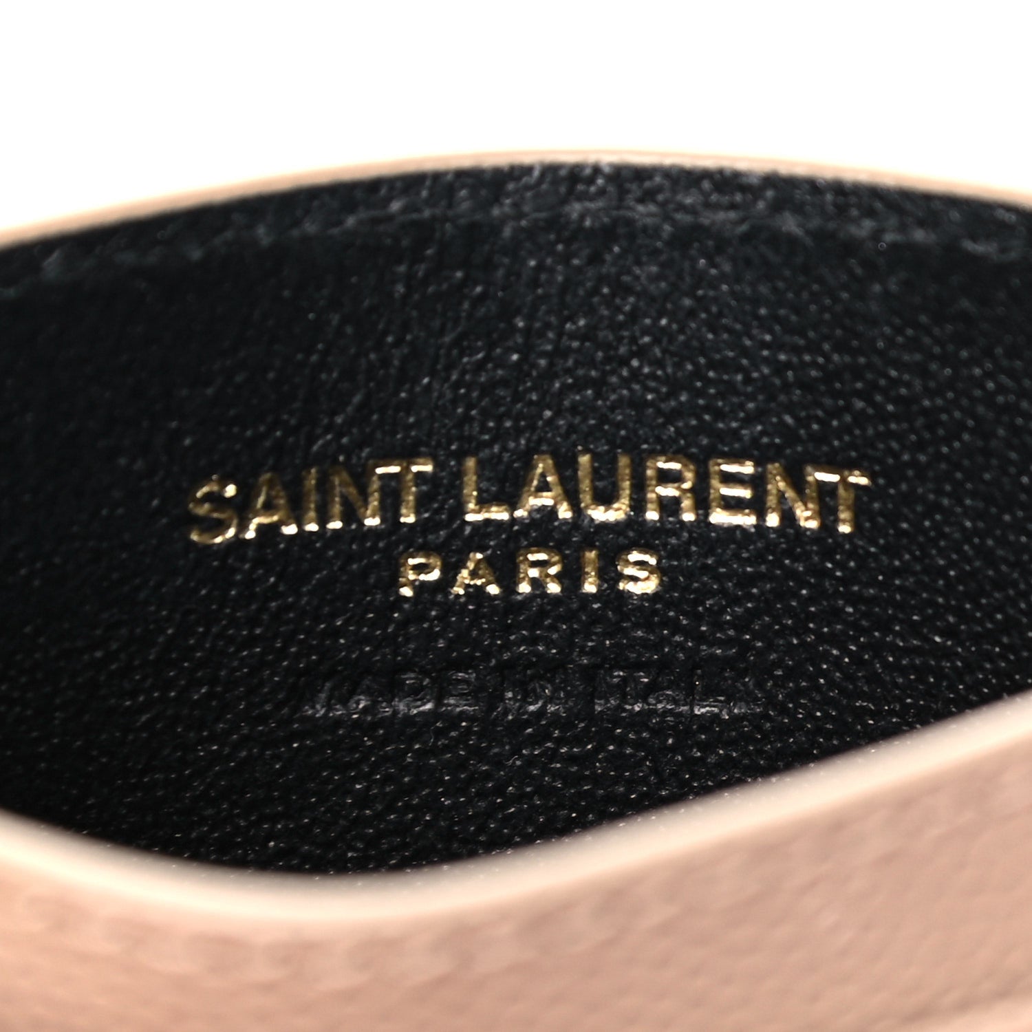 Saint Laurent Grain De Poudre Matelasse Chevron Monogram Credit Card Case Nude Powder 6 of 10