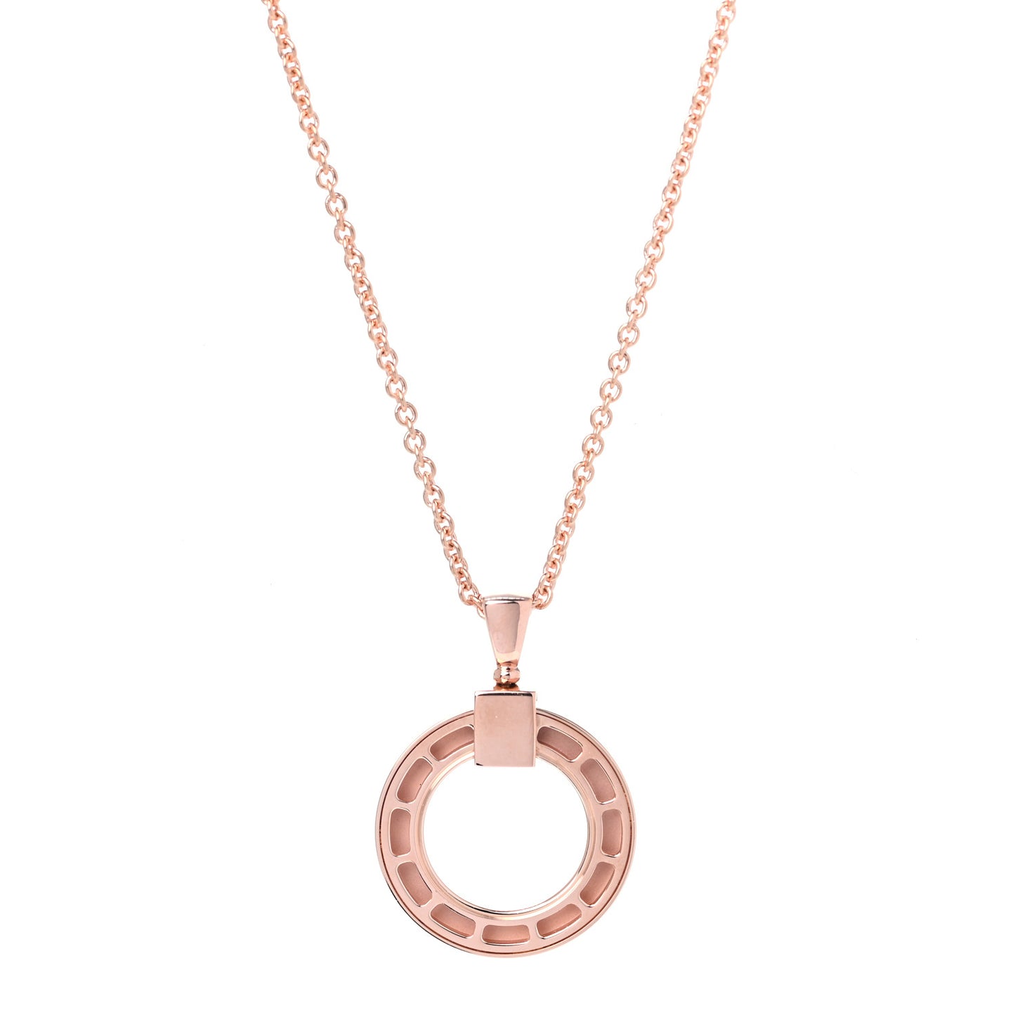 18K Rose Gold Diamond BVLGARI BVLGARI Pendant Necklace