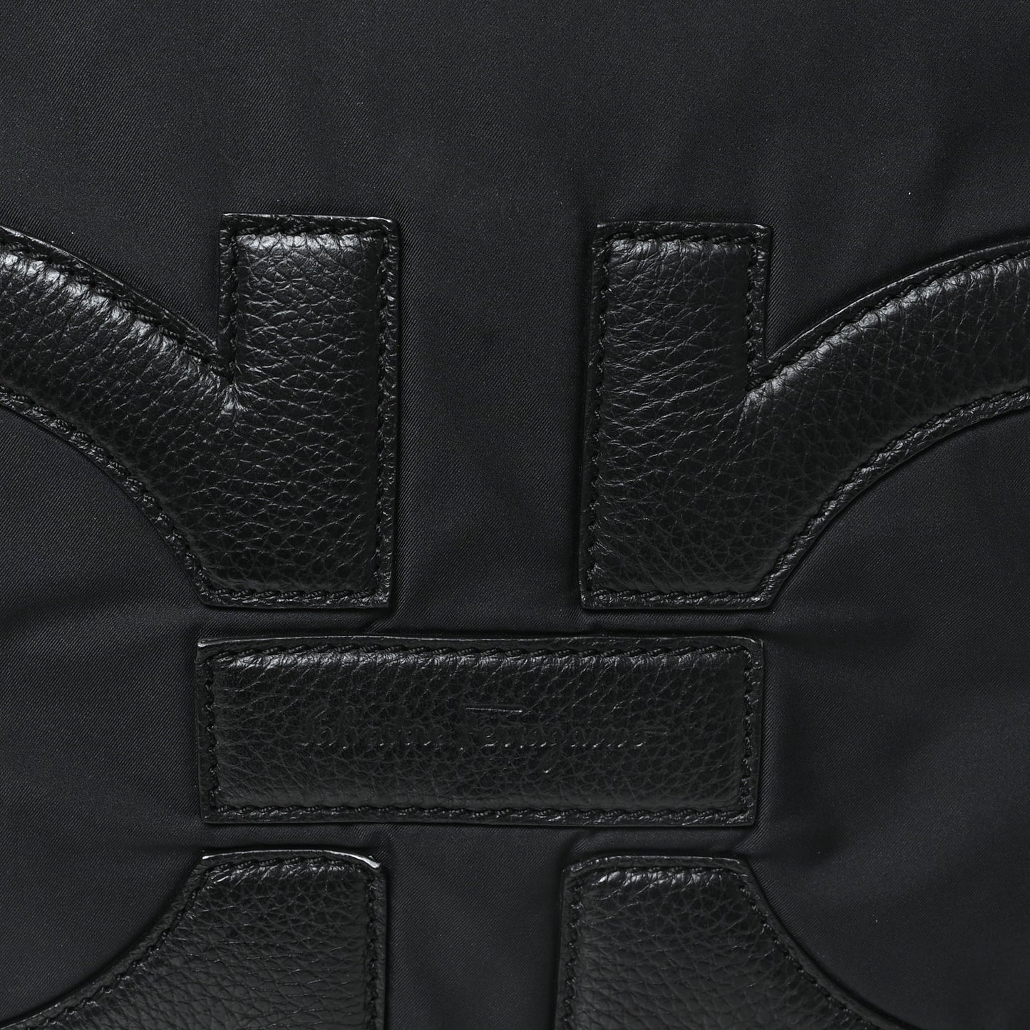 Nylon Calfskin Gancio Backpack Black Multicolor
