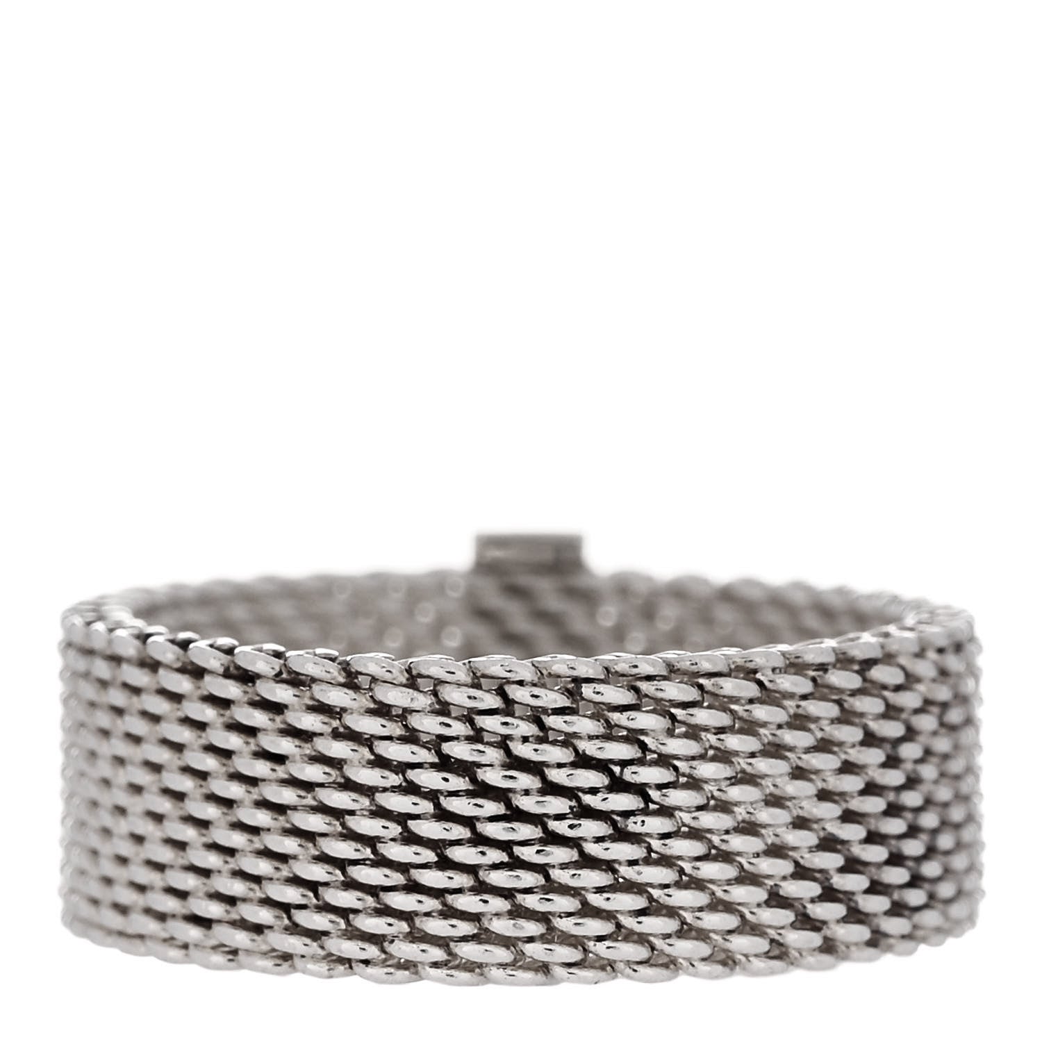 Tiffany Sterling Silver Diamond Somerset Mesh Ring 52 6 3 of 4