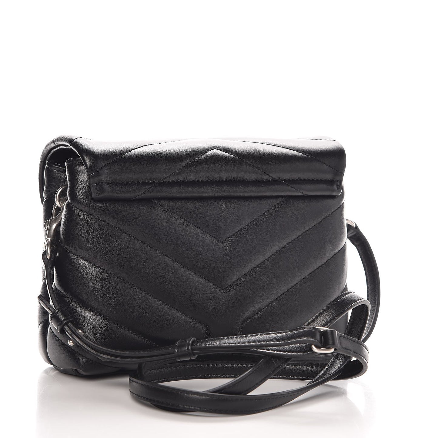 Calfskin Y Quilted Monogram Toy Loulou Crossbody Bag Black