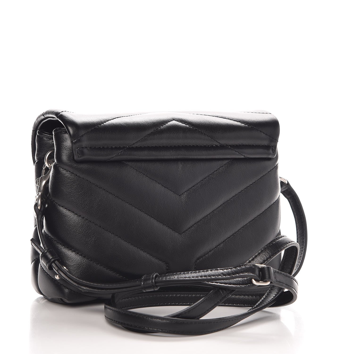 Saint Laurent Calfskin Y Quilted Monogram Toy Loulou Crossbody Bag Black 3 of 9