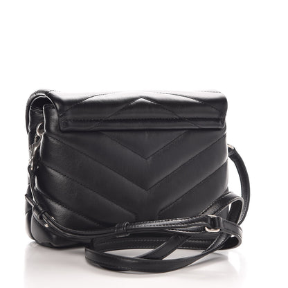 Saint Laurent Calfskin Y Quilted Monogram Toy Loulou Crossbody Bag Black 3 of 9