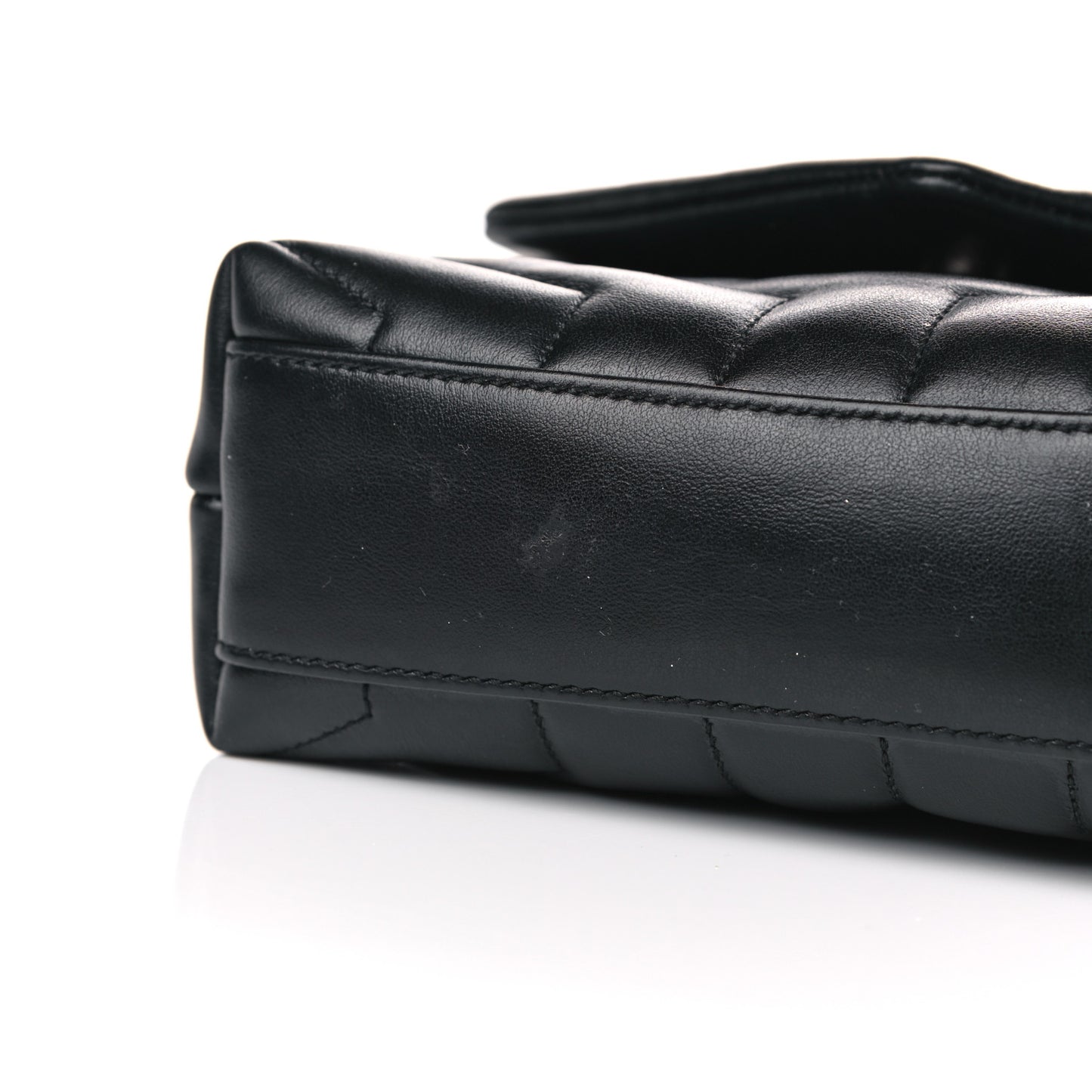 Calfskin Y Quilted Monogram Toy Loulou Crossbody Bag Black