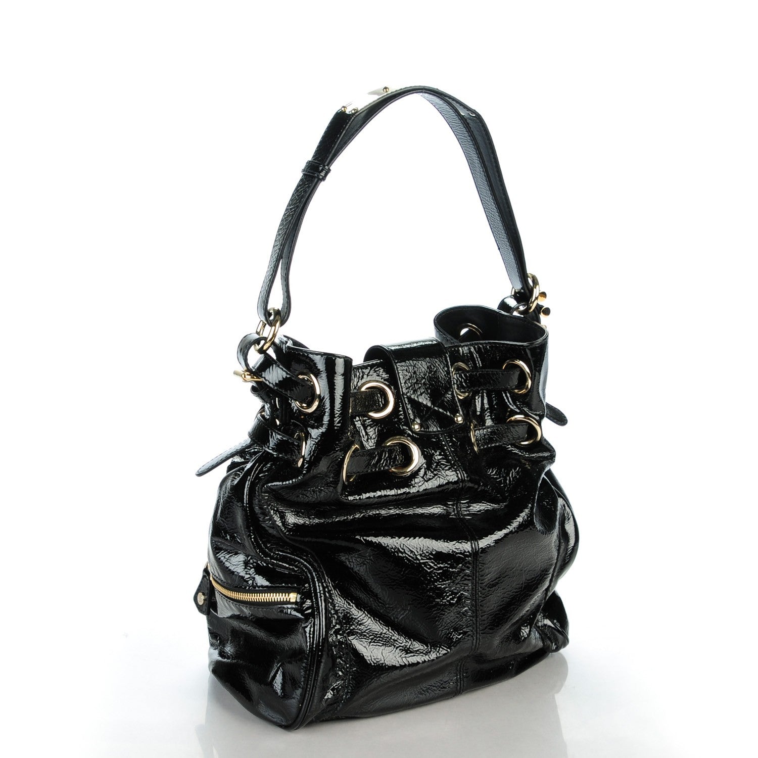 Jimmy Choo Patent Ramona Bucket Bag Black 3 of 6