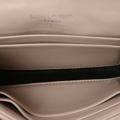 Saint Laurent Nappa Matelasse Chevron Small Monogram Envelope Wallet Nude Powder 5 of 7