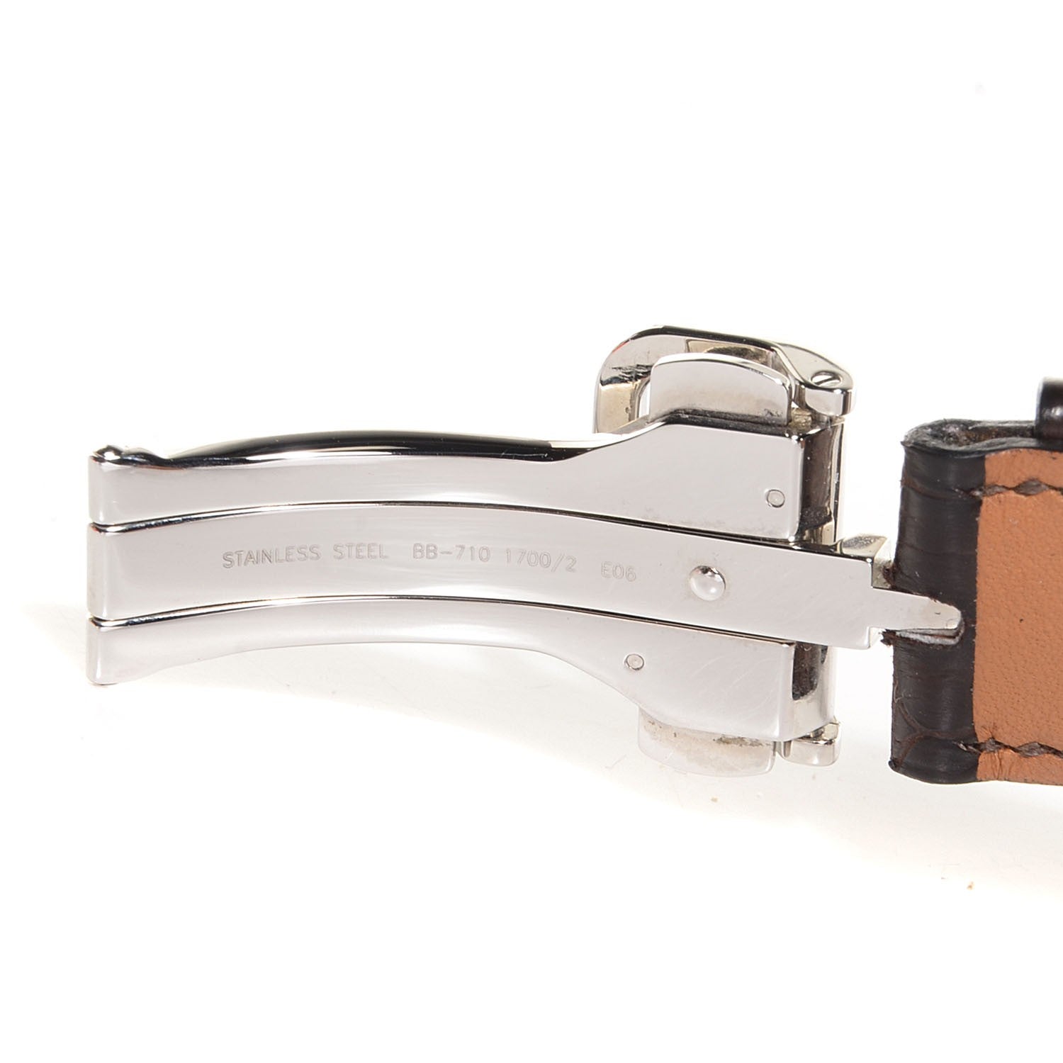Hermes Stainless Steel Alligator 43mm Arceau Chronograph Automatic Watch Havane 4 of 9