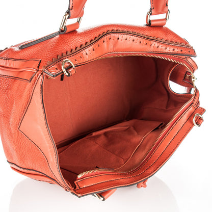 Burberry Grainy Leather Medium Dennet Brogue Tote Orange 5 of 8