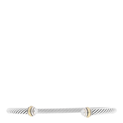David Yurman Sterling Silver 18K Yellow Gold 4mm Cable Classics Bracelet 1 of 3