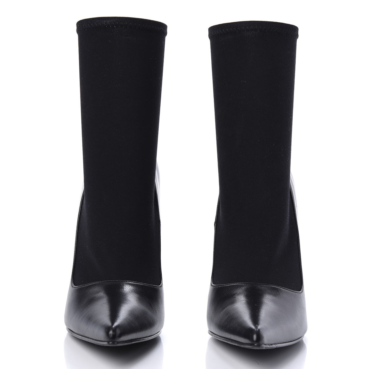 Balenciaga Calfskin Jersey Crepe Extreme Pointed Toe Knife Booties 36 Black 2 of 8