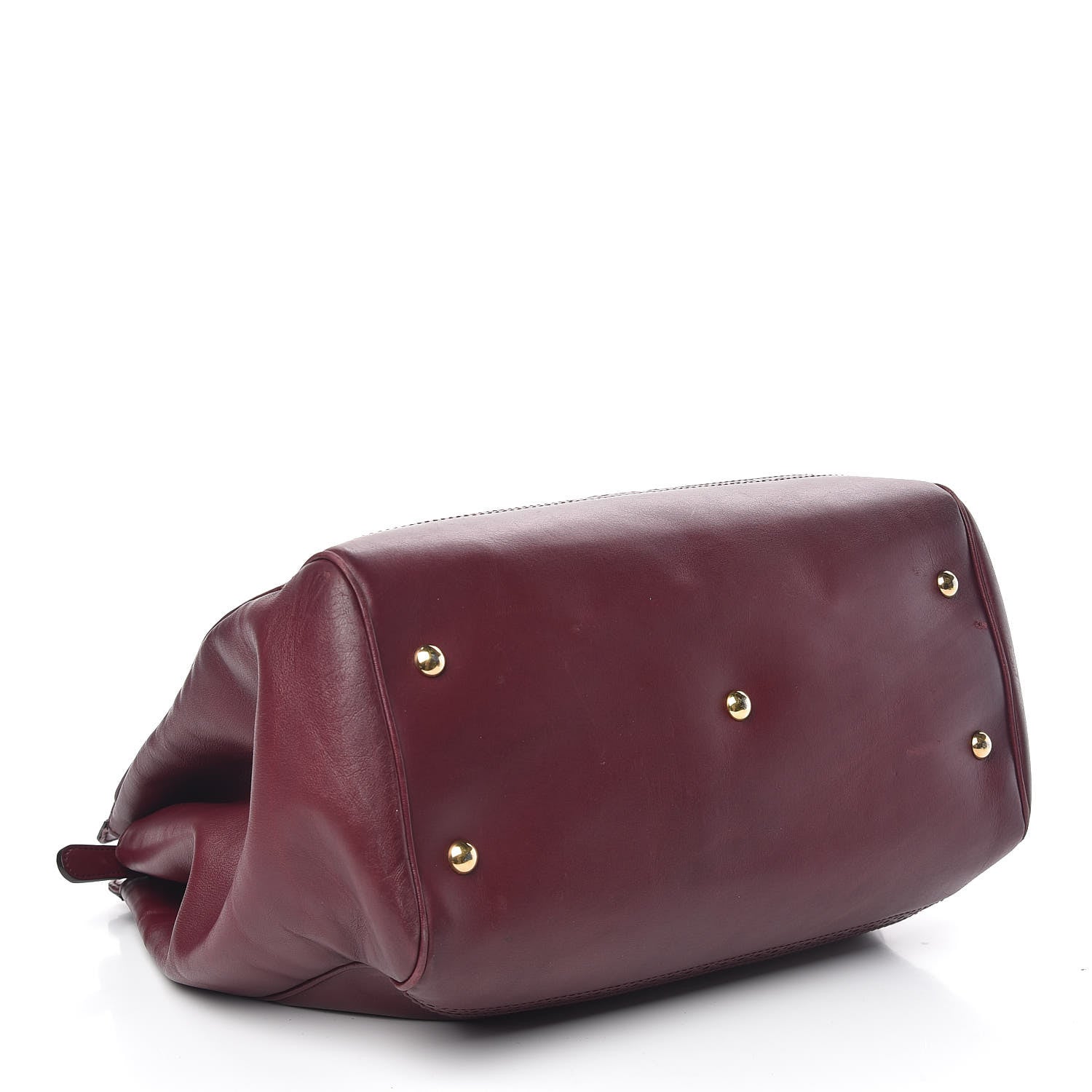 Gucci Calfskin Duilio Brogue Top Handle Bag Burgundy 4 of 22