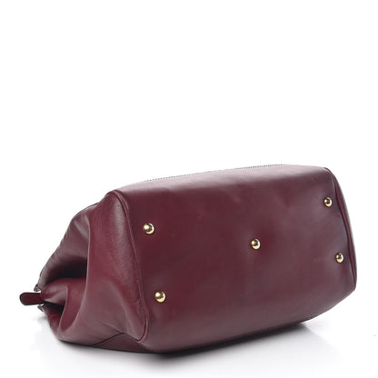Gucci Calfskin Duilio Brogue Top Handle Bag Burgundy 4 of 22