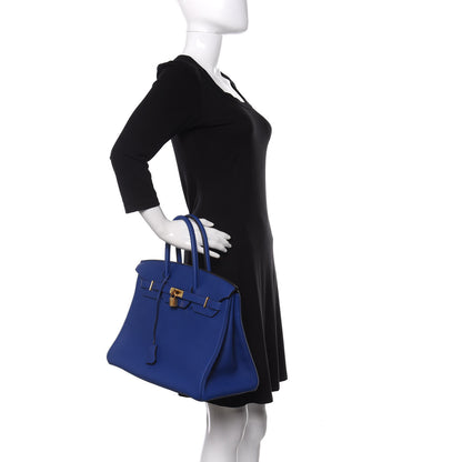 Hermes Togo Birkin 35 Bleu Electrique 2 of 10