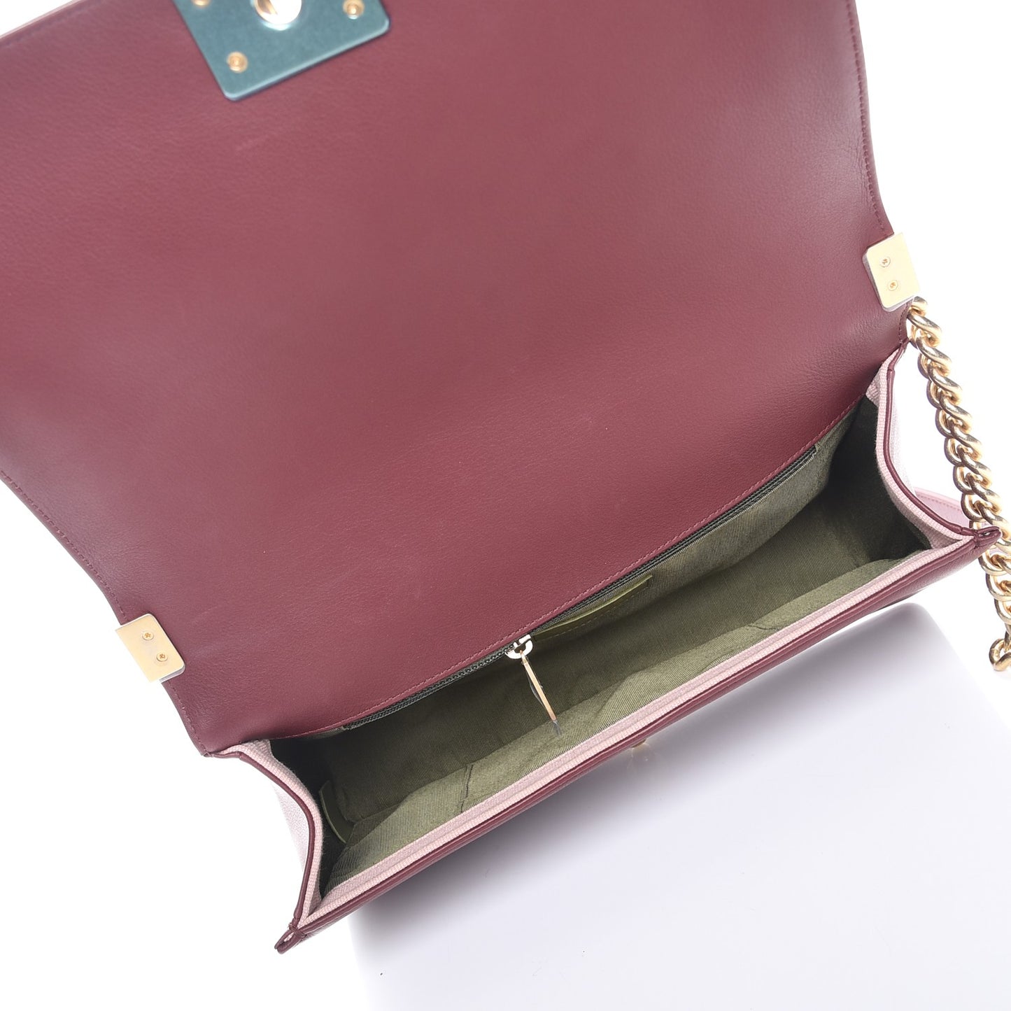 Lambskin Quilted New Medium Boy Flap Dark Red