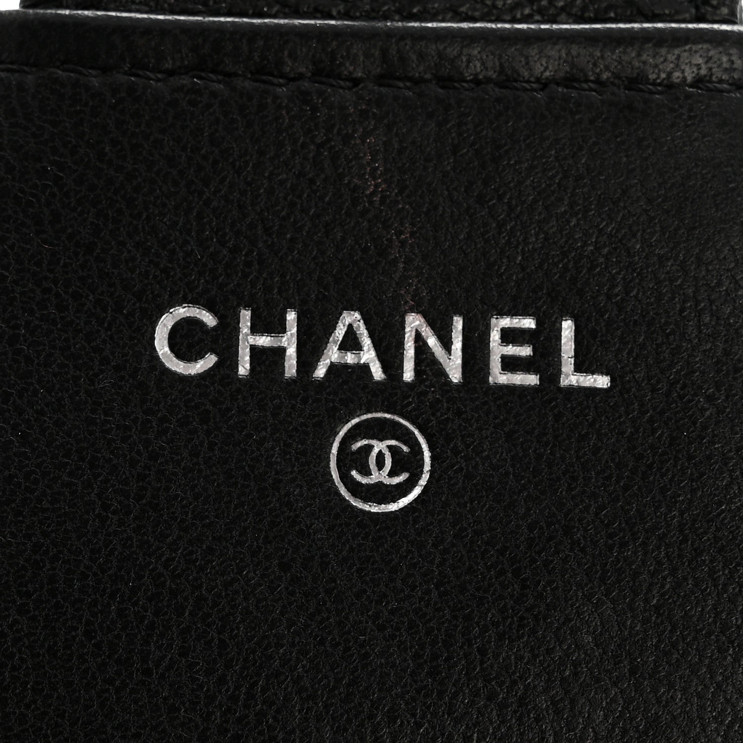 Chanel Lambskin Quilted Large Gusset Flap Wallet Black 6 of 11