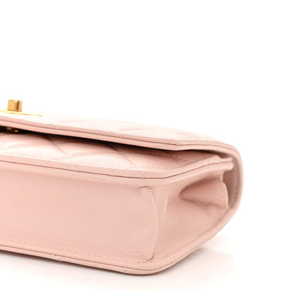Chanel Lambskin Quilted CC Pearl Crush Wallet on Chain WOC Pink 11 of 12