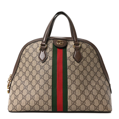 Gucci GG Supreme Monogram Web Medium Ophidia Top Handle Dome Bag Brown 1 of 10