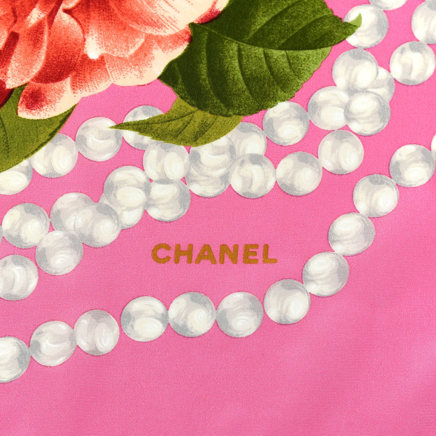 Chanel Silk Flower Square Scarf Pink 3 of 5