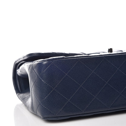 Chanel Caviar Quilted Jumbo Double Flap Navy 11 of 14