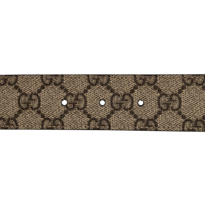 Gucci Calfskin GG Supreme Monogram Double G Reversible 40mm Belt 90 36 Beige New Acero 5 of 9